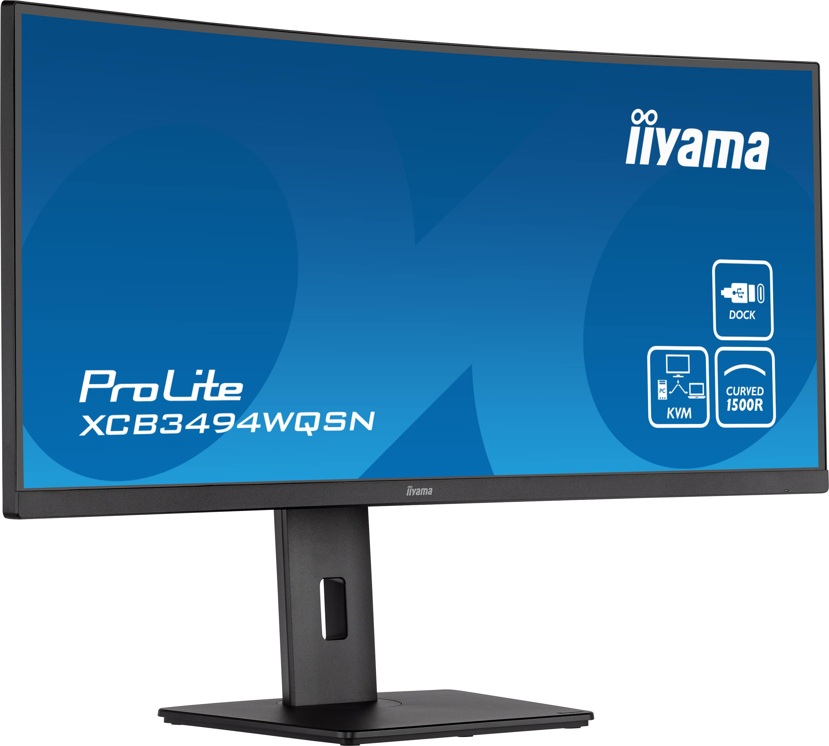 Iiyama ProLite XCB3494WQSN-B5 |34" (86,4cm) | Curved-Monitor mit UWQHD-Auflösung, einem KVM-Switch, USB-C-Dock und einem höhenverstellbaren Standfuß