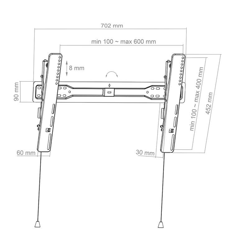 Hagor BL Superslim Tilt 600 | 55" - 75" neigbare Wandhalterung
