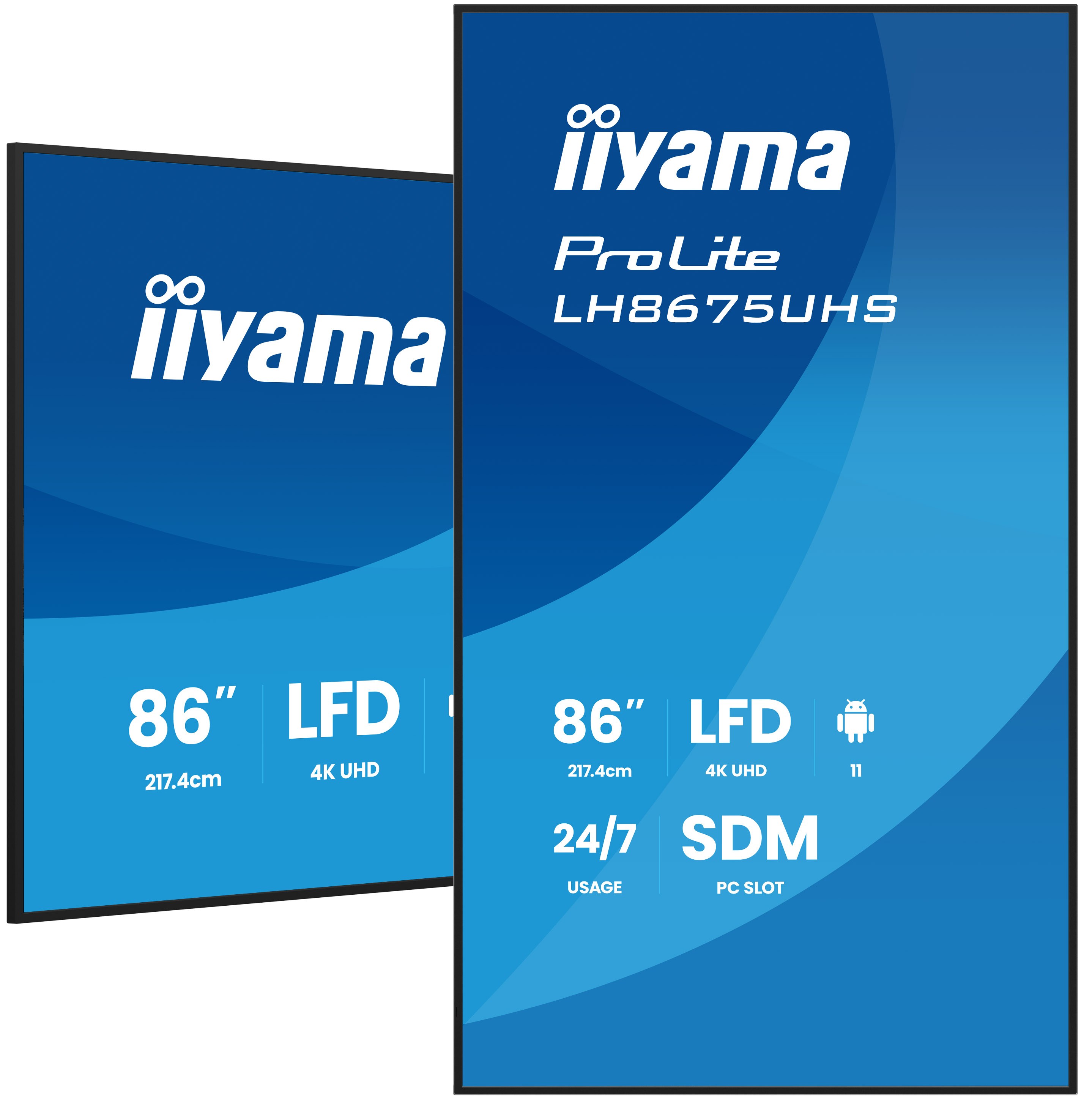 Iiyama ProLite LH8675UHS-B2AG | 86" 4K UHD Allround-Digital Signage Display mit Android 11 & 24/7 Betrieb Iiyama ProLite LH8675UHS-B2AG | 86" 4K UHD Allround-Digital Signage Display mit Android 11 & 24/7 Betrieb