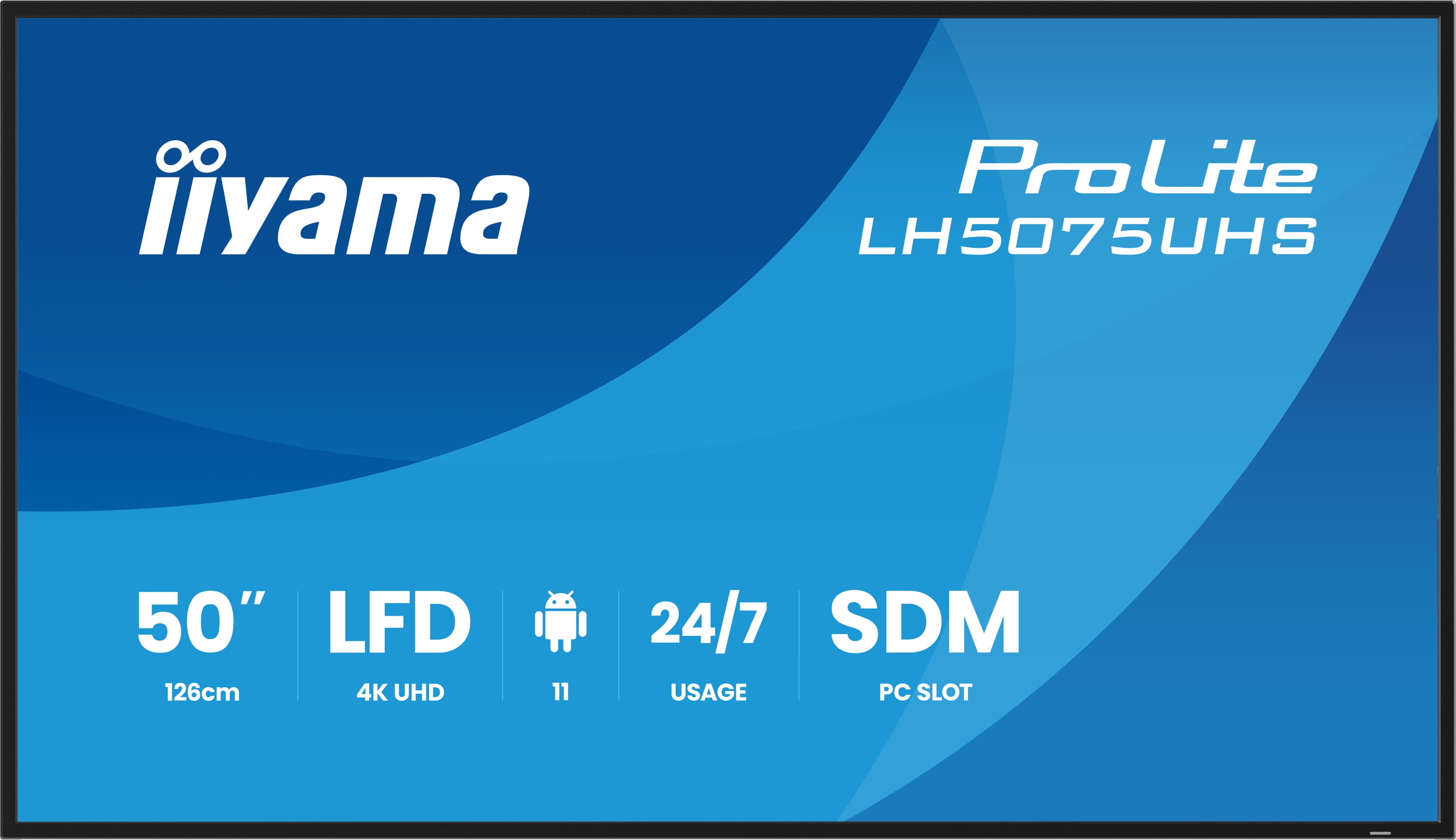 Iiyama ProLite LH5075UHS-B2AG | 50" 4K Werbedisplay – 500 cd/m², Android, 24/7, SDM-Slot