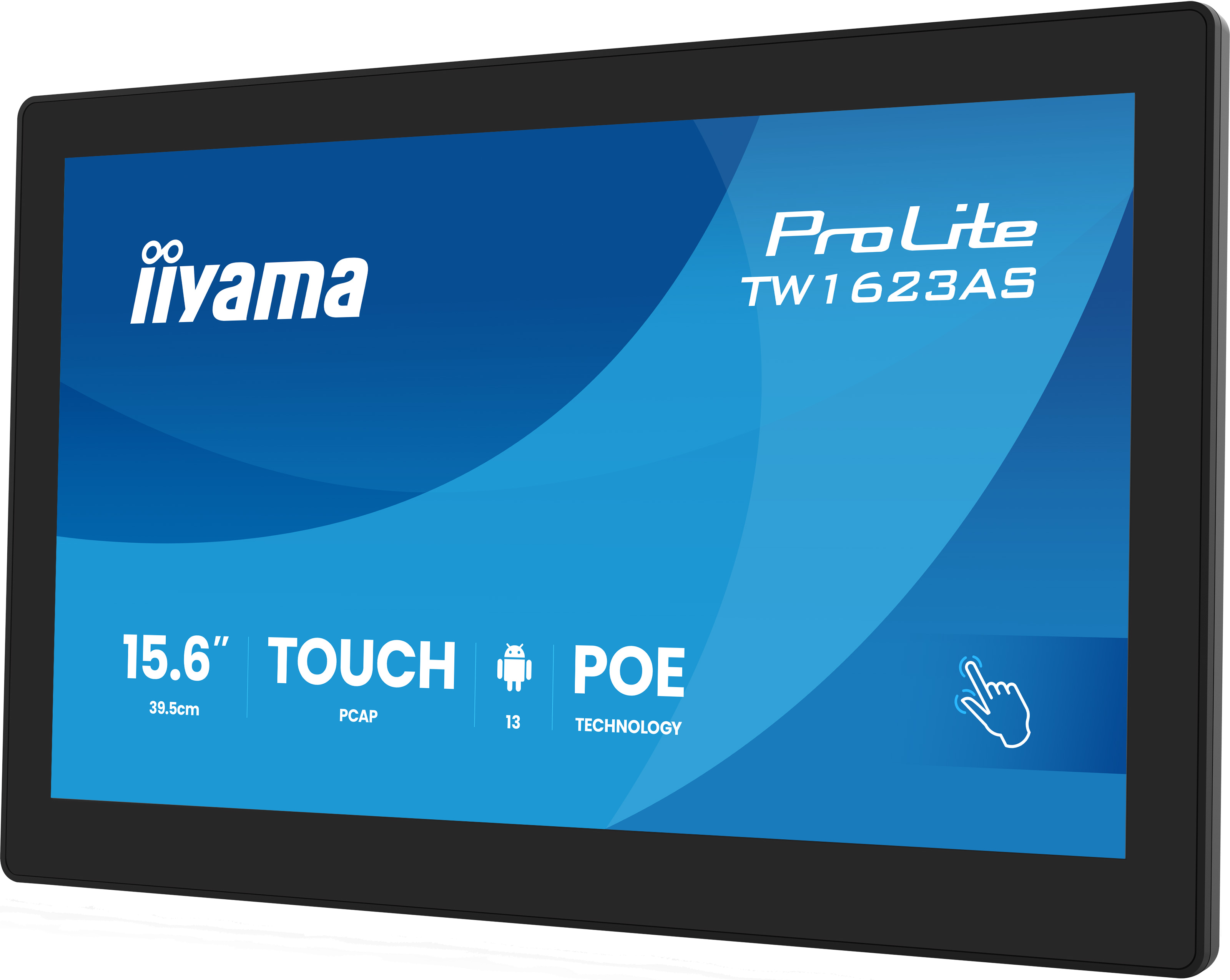 Iiyama ProLite TW1623AS-B3P | 15,6" Android 13 Touchscreen-PC mit 10-Punkt-PCAP, PoE und iiSignage² (Digital Signage All-in-One)