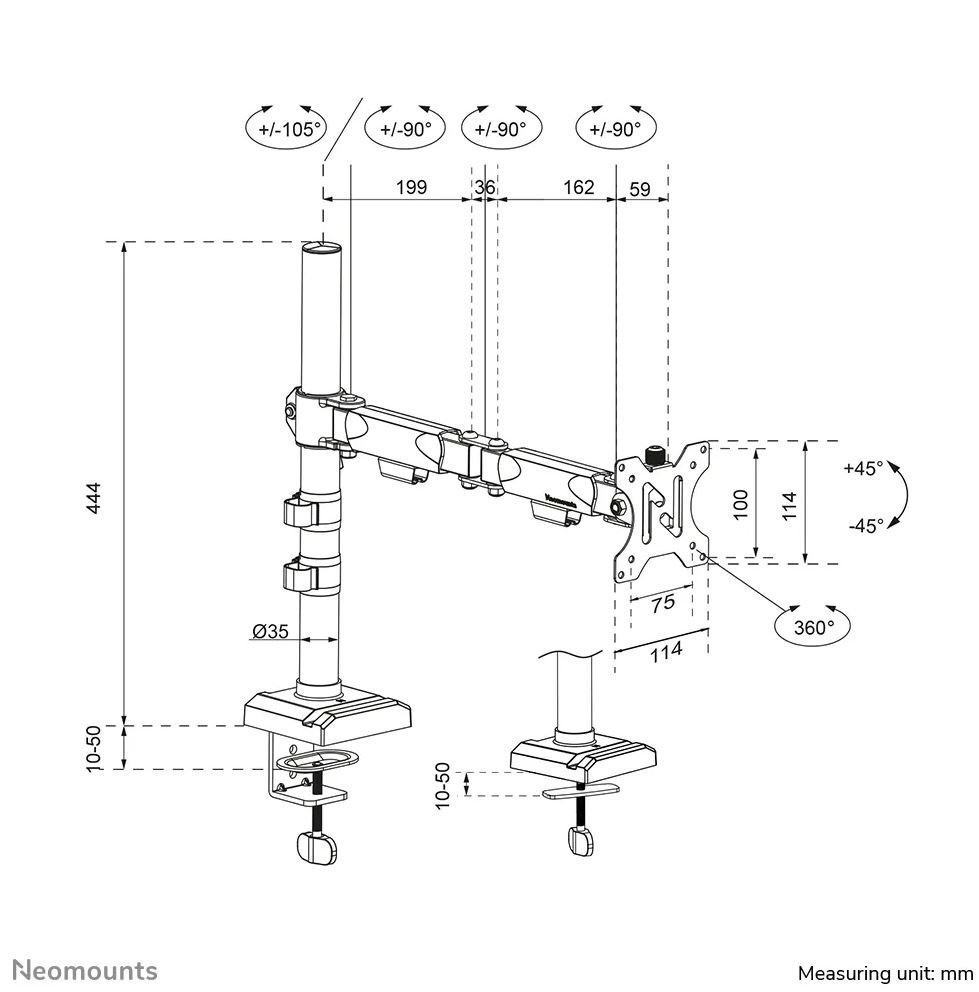 Neomounts DS60-600BL1 | 10" - 32"