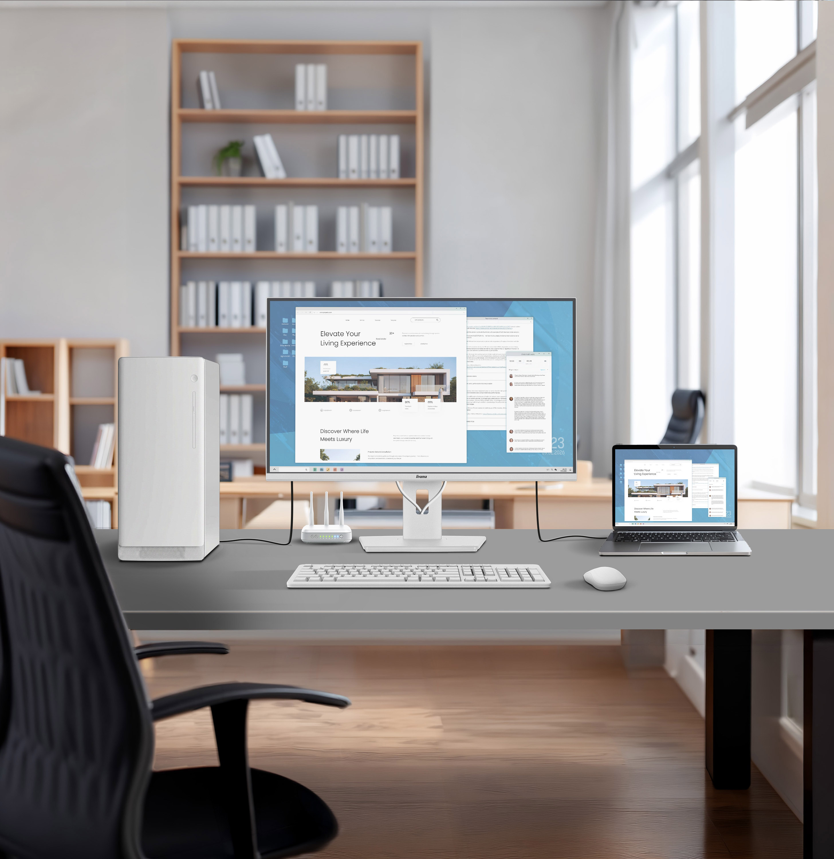 Iiyama ProLite XB2797QSNP-W1 | 27" QHD IPS Monitor mit USB-C Docking, KVM-Switch & LAN