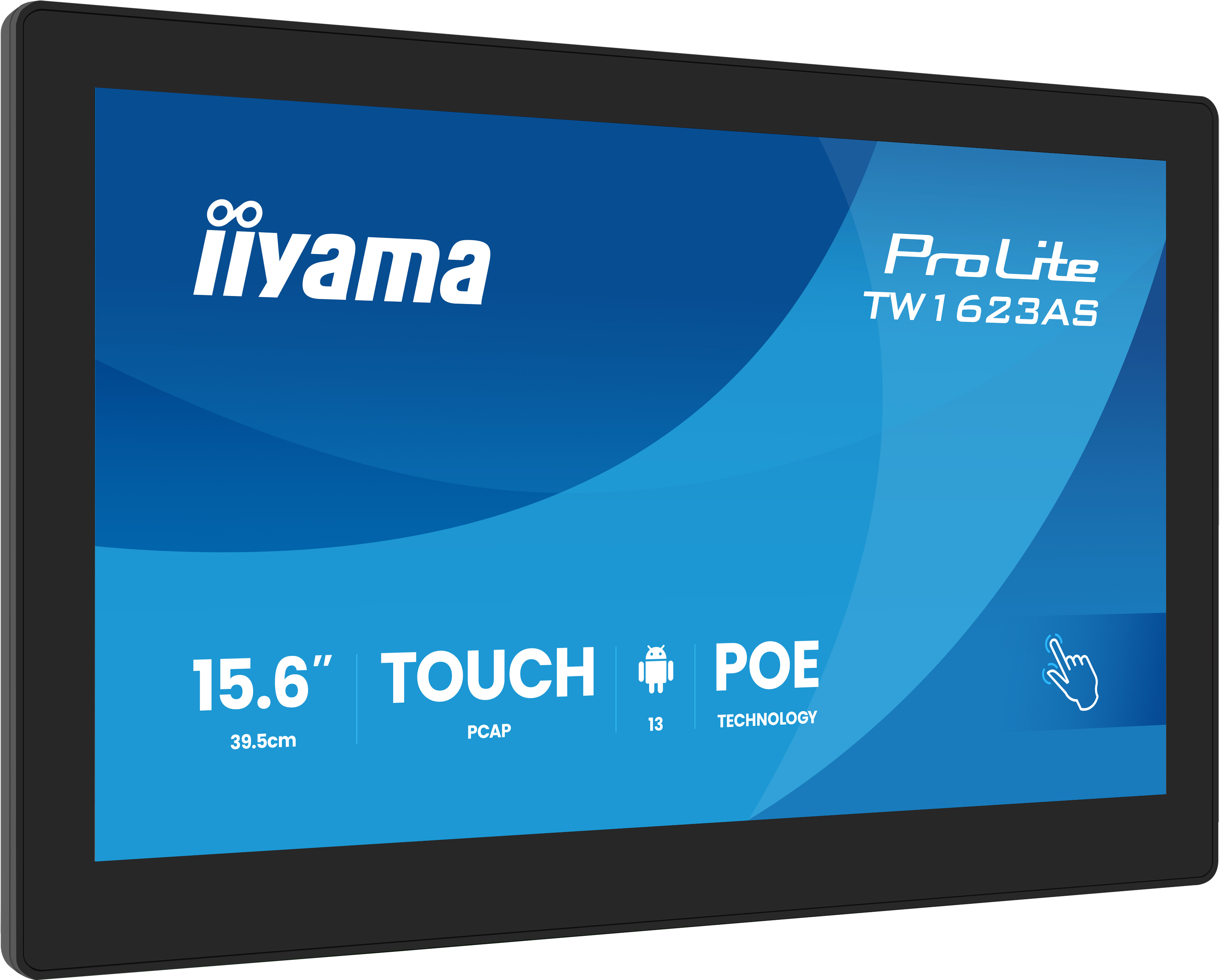 Iiyama ProLite TW1623AS-B3P | 15,6" Android 13 Touchscreen-PC mit 10-Punkt-PCAP, PoE und iiSignage² (Digital Signage All-in-One)