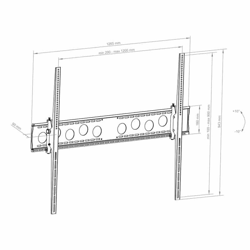 HAGOR WH 120 T – HD | 75" - 130" | 1200x900 | 125KG Black