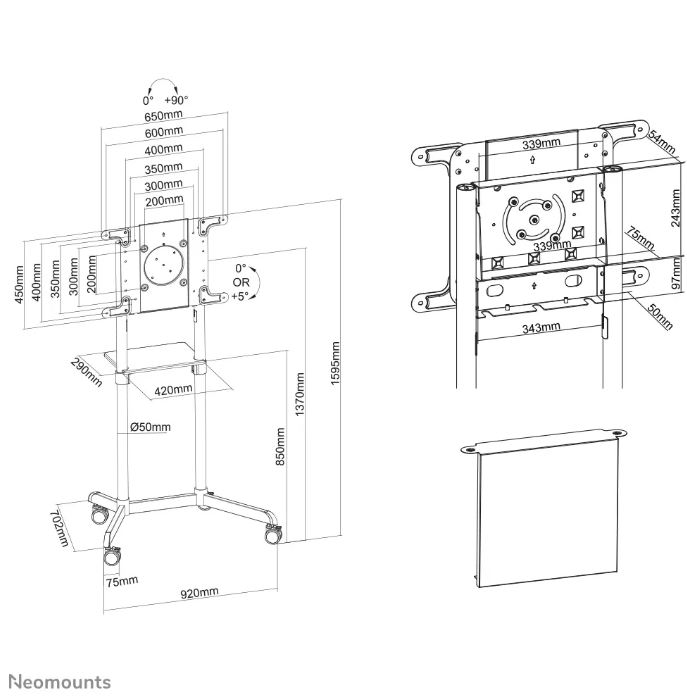 Neomounts NS-M1250BLACK | 37" - 70"