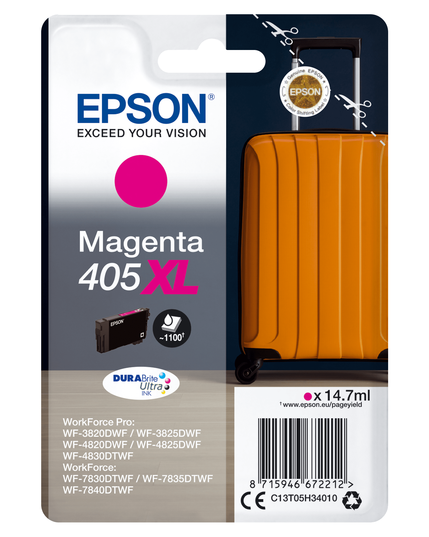 Tinte Epson 405XL C13T05H34010 1.100 Seiten Magenta
