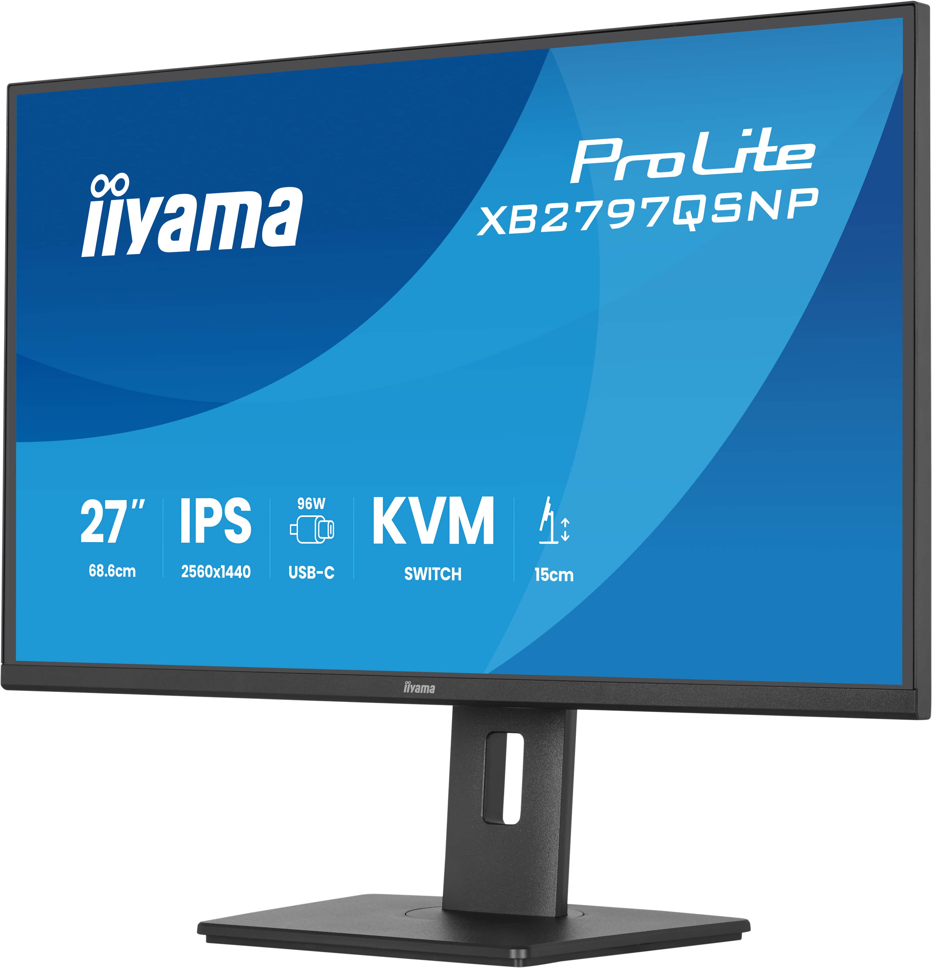 Iiyama ProLite XB2797QSNP-B1 | 27" QHD Business Monitor mit USB-C Docking, KVM Switch & Full Connectivity