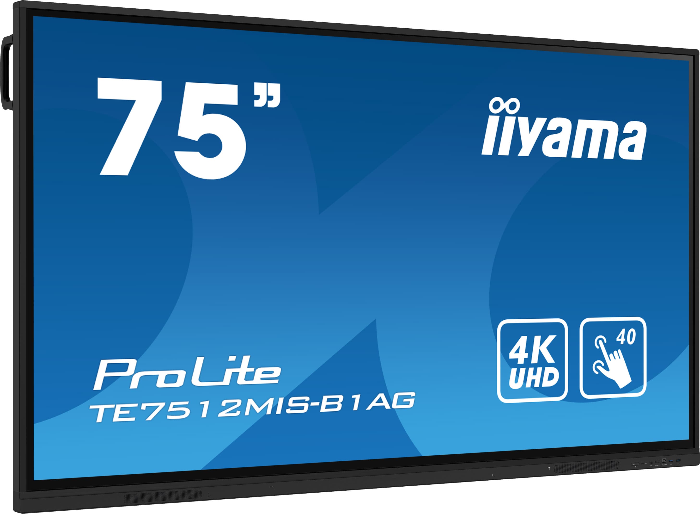 Iiyama ProLite TE7512MIS-B1AG | Interaktives 75" (᠎189.3 ﻿cm) LCD Touchscreen-Display mit 4K-Auflösung, integrierter Whiteboard-Software und Benutzerprofilen