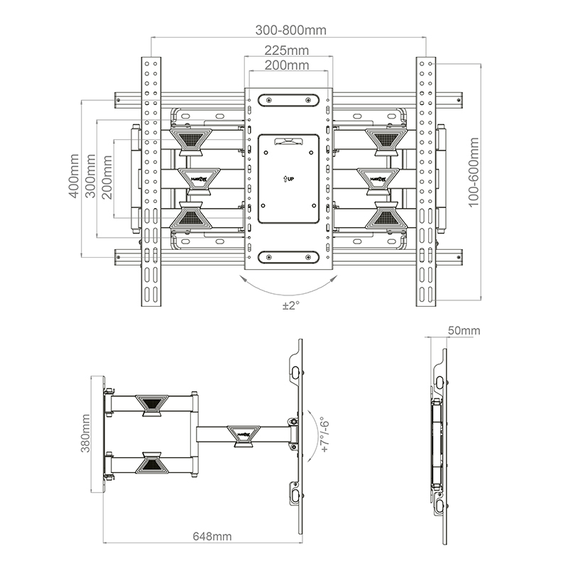 Hagor BrackIT XL HD II | 55" - 75" neig- und schwenkbare Wandhalterung