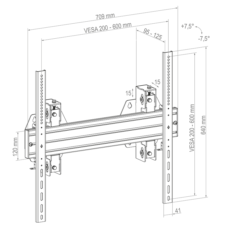 Hagor WH Synchron HD 55 – 75″ Schwerlast-Wandhalterung für präzise Ausrichtung und einfache Montage