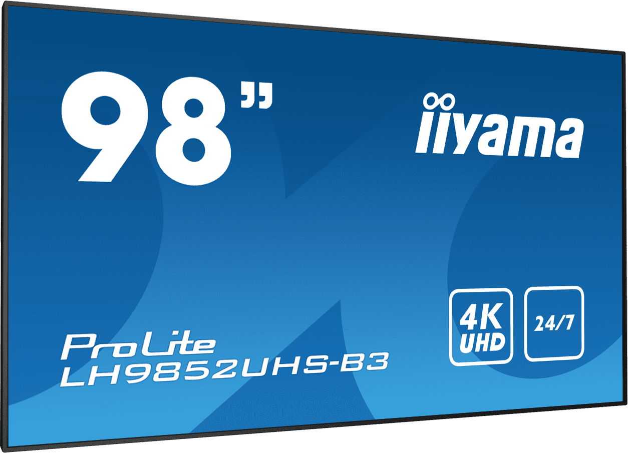 Iiyama ProLite LH9852UHS-B3 | Ein ᠎98" Digital Signage Display mit 4K UHD-Auflösung + GRATIS Wandhalterung
