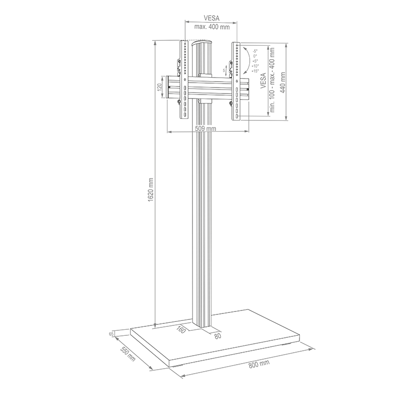 Hagor CPS Elia 160 Floorstand | 46" - 55" comPROnents Komplettlösung