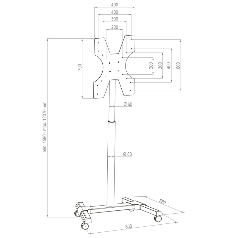 Hagor Braclabs-Stand Mobile | 40" - 55" mobiles Standsystem