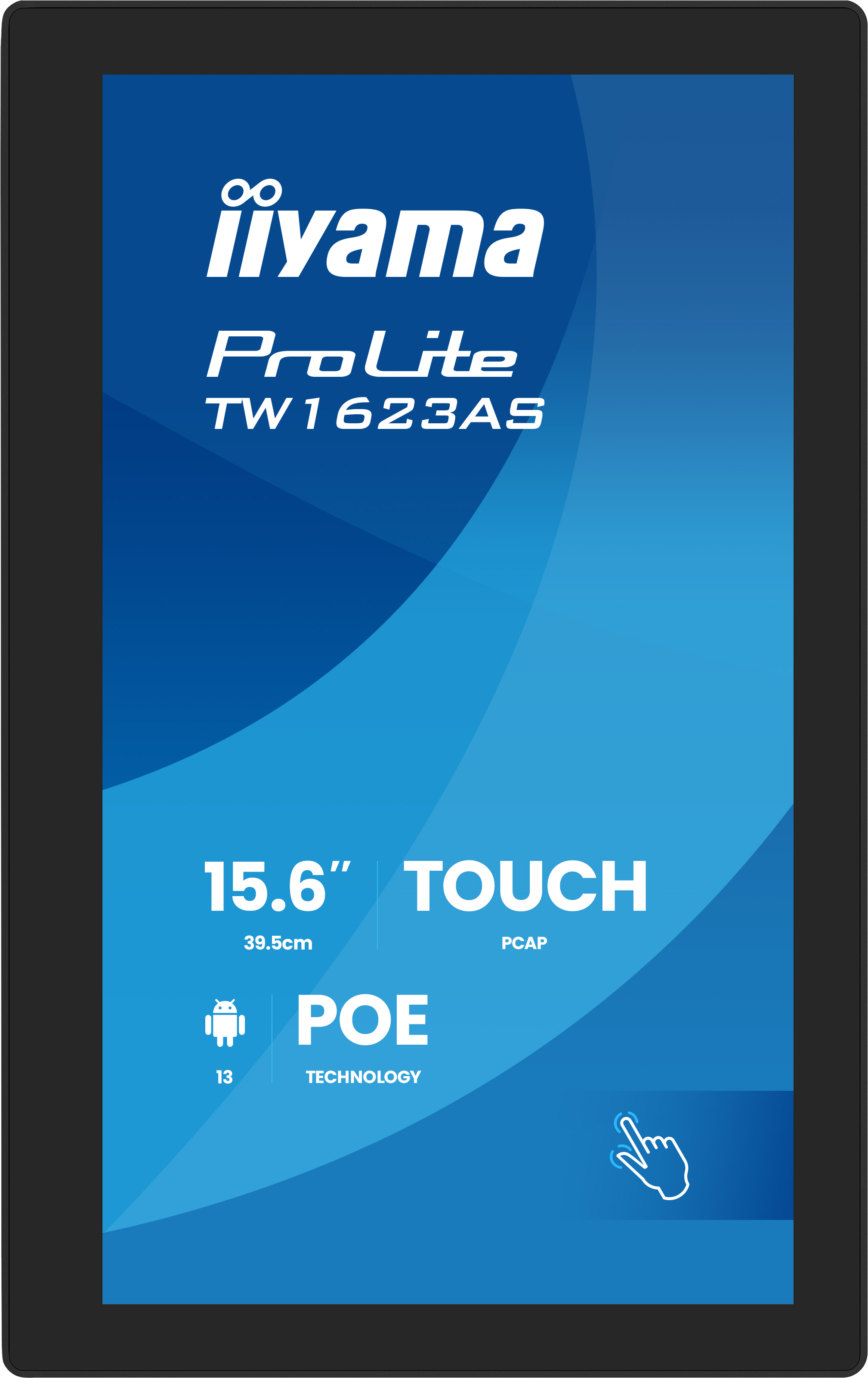 Iiyama ProLite TW1623AS-B3P | 15,6" Android 13 Touchscreen-PC mit 10-Punkt-PCAP, PoE und iiSignage² (Digital Signage All-in-One)