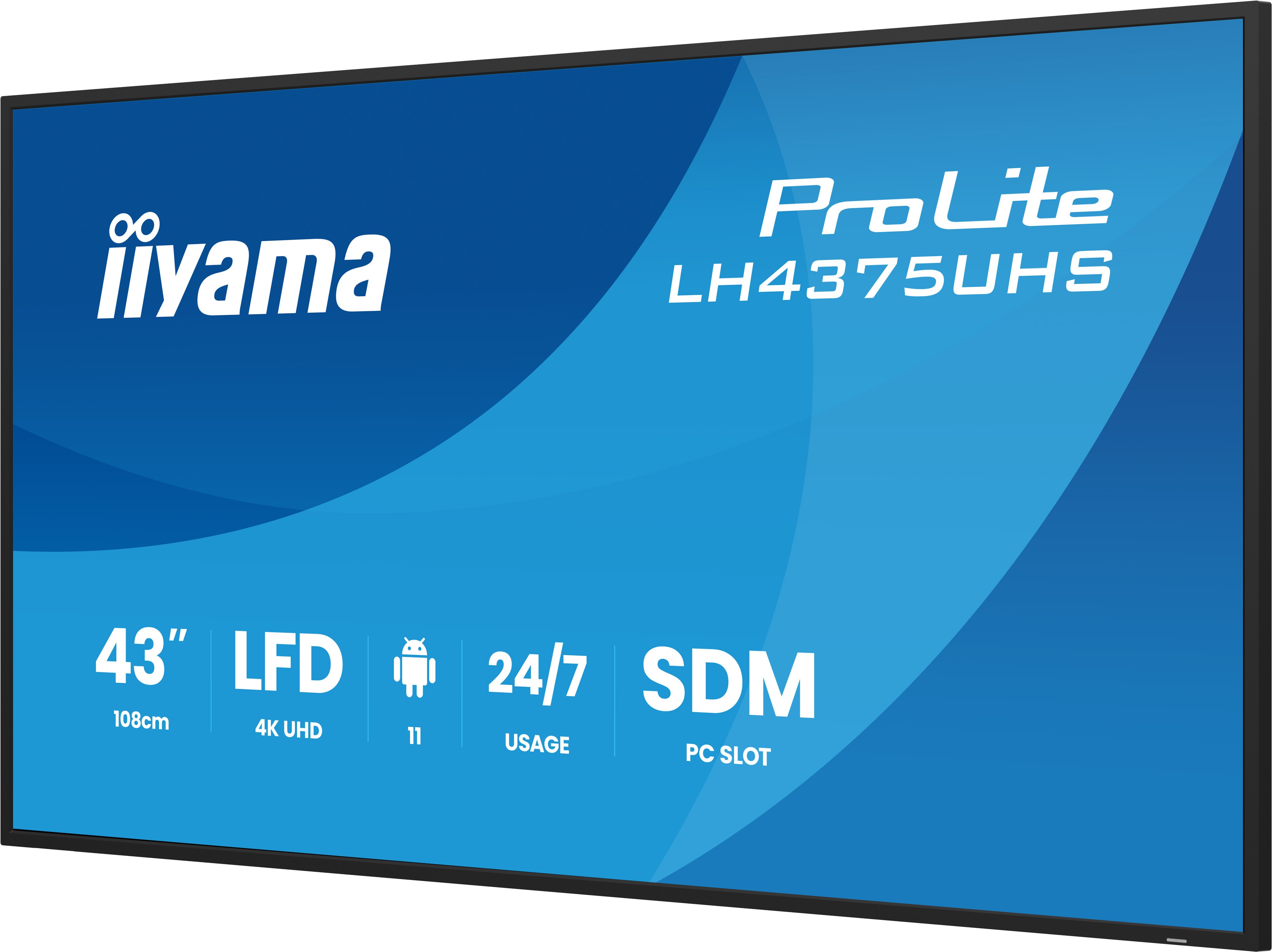 Iiyama ProLite LH4375UHS-B2AG | 43" 4K UHD Allround-Digital Signage Display mit Android 11 & 24/7 Betrieb Iiyama ProLite LH4375UHS-B2AG | 43" 4K UHD Allround-Digital Signage Display mit Android 11 & 24/7 Betrieb