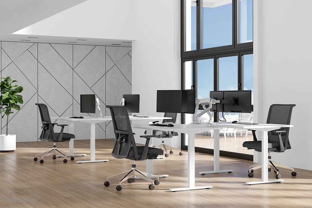 Neomounts DS70S-950WH2 Monitorarm 17-35" - Gasfeder - Topfix - 180°-Stopp Farben: Weiß / Monitor Anzahl: 2 Neomounts DS70S-950WH2 Monitorarm 17-35" - Gasfeder - Topfix - 180°-Stopp Farben: Weiß / Monitor Anzahl: 2
