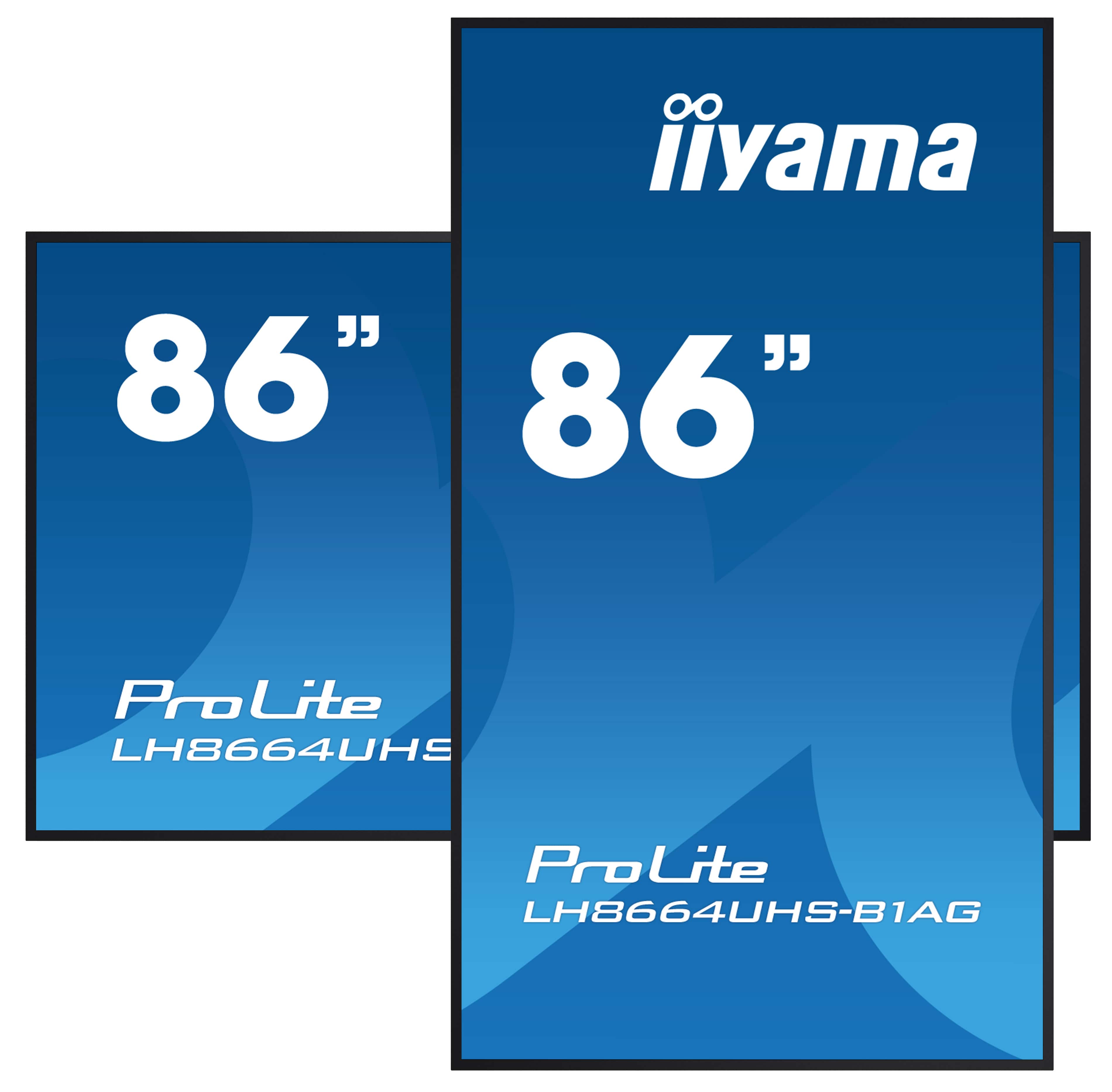 Iiyama ProLite LH8664UHS-B1AG | 86" | ᠎4K UHD | professionelles Quer- und Hochformat Digital-Signage-Display