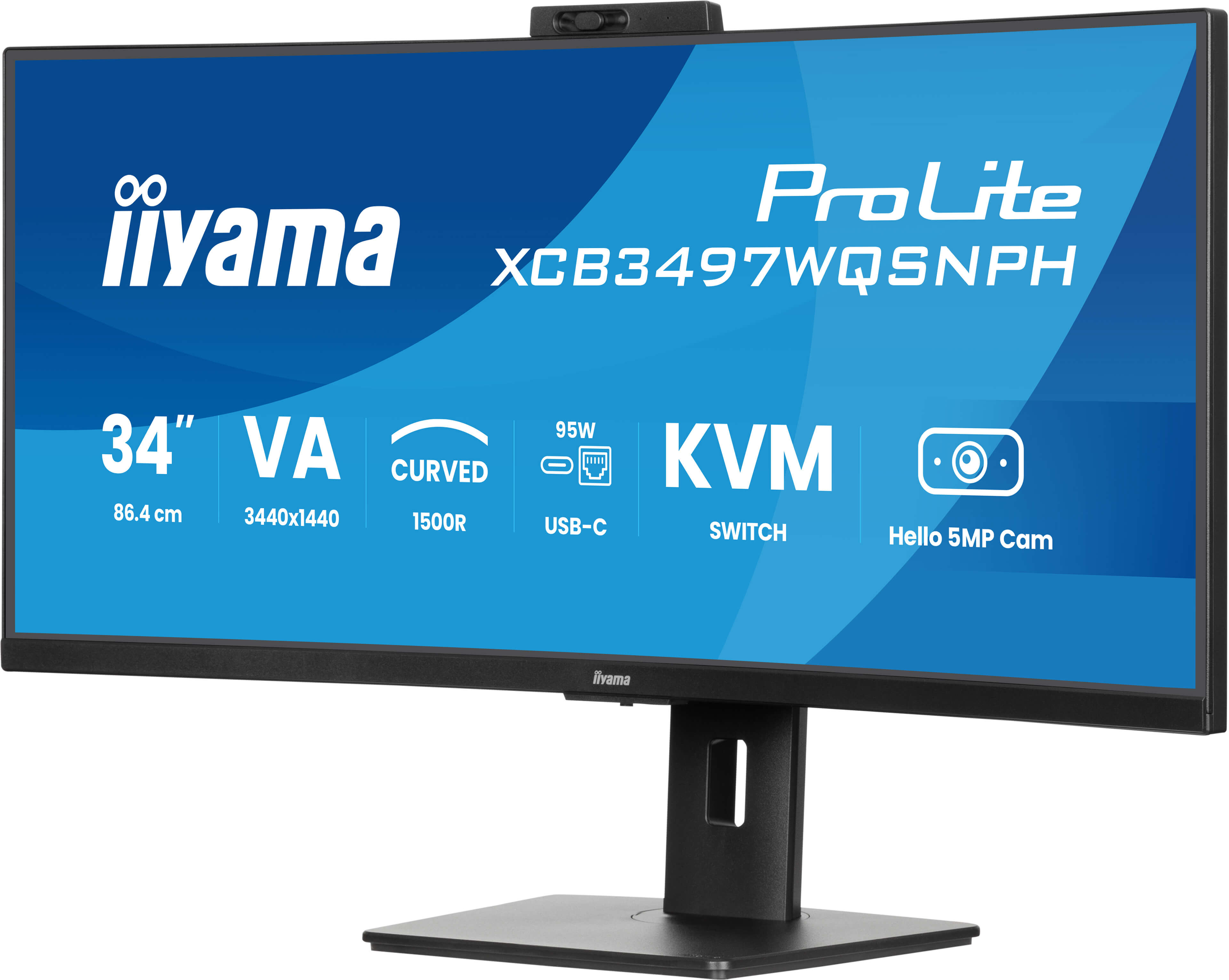 Iiyama ProLite XCB3497WQSNPH-B1 | 34" Curved UWQHD Monitor mit USB-C & KVM-Switch