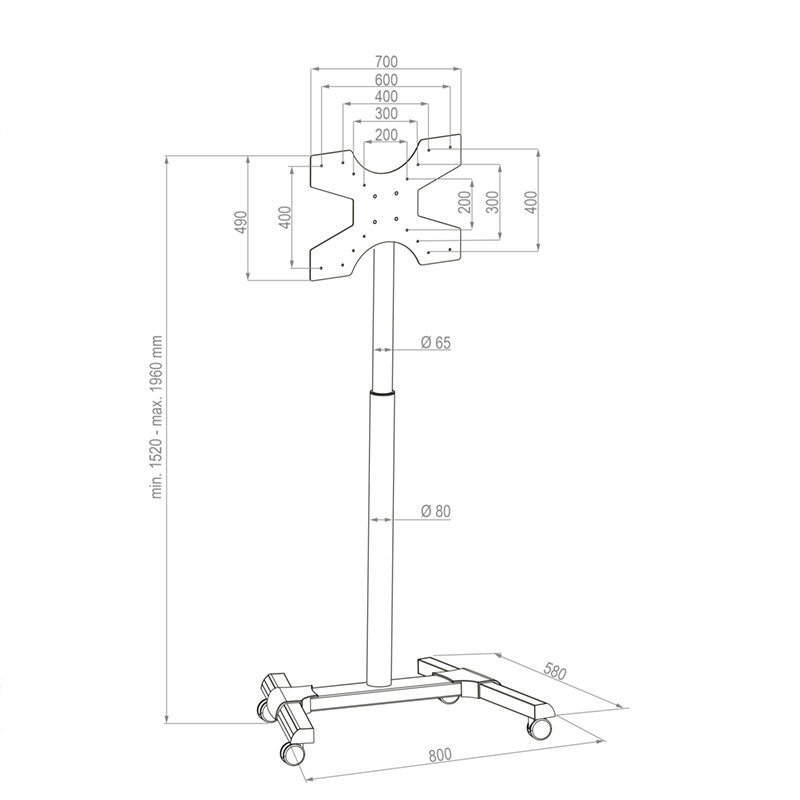 Hagor Braclabs-Stand Mobile | 40" - 55" mobiles Standsystem