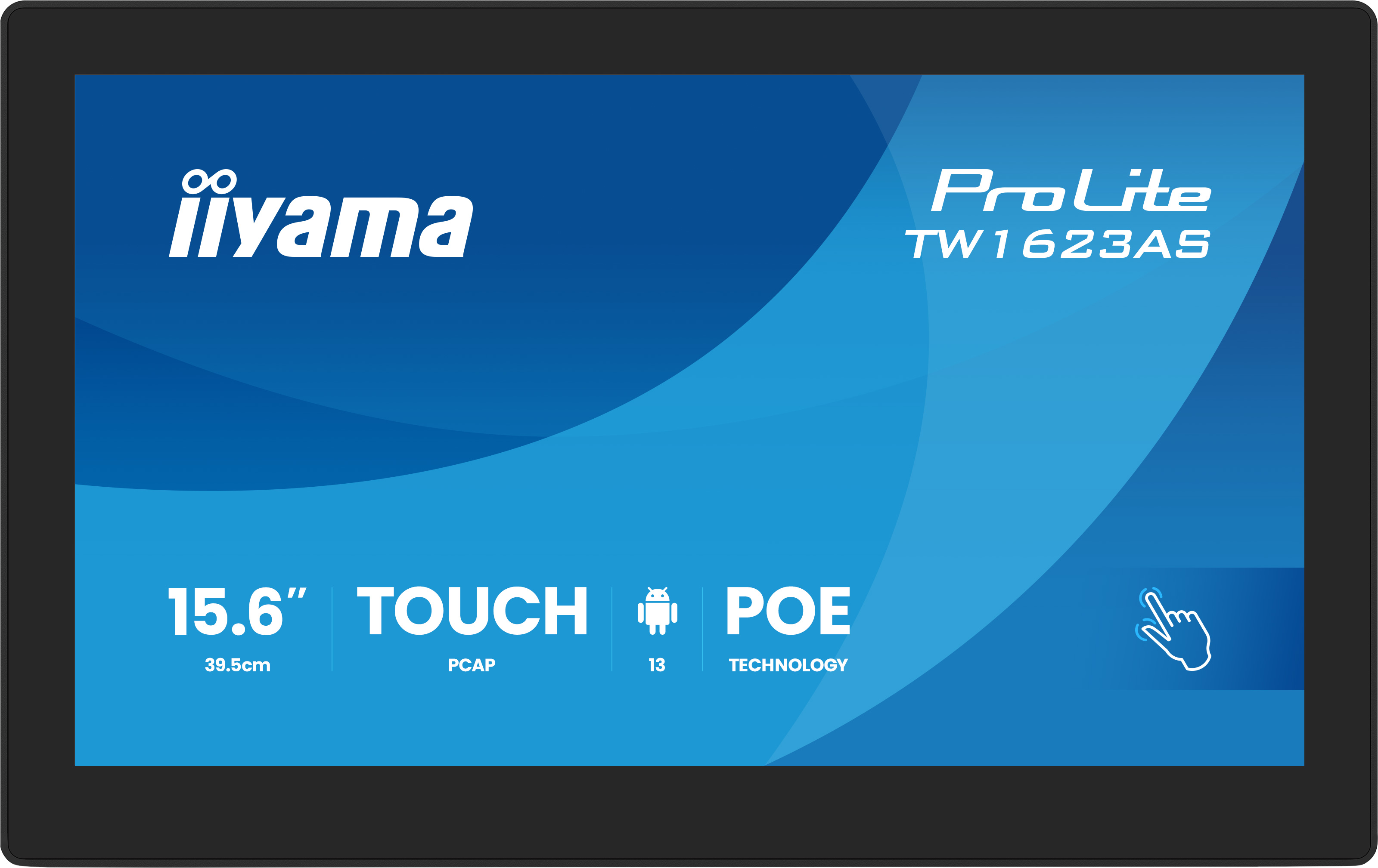 Iiyama ProLite TW1623AS-B3P | 15,6" Android 13 Touchscreen-PC mit 10-Punkt-PCAP, PoE und iiSignage² (Digital Signage All-in-One)