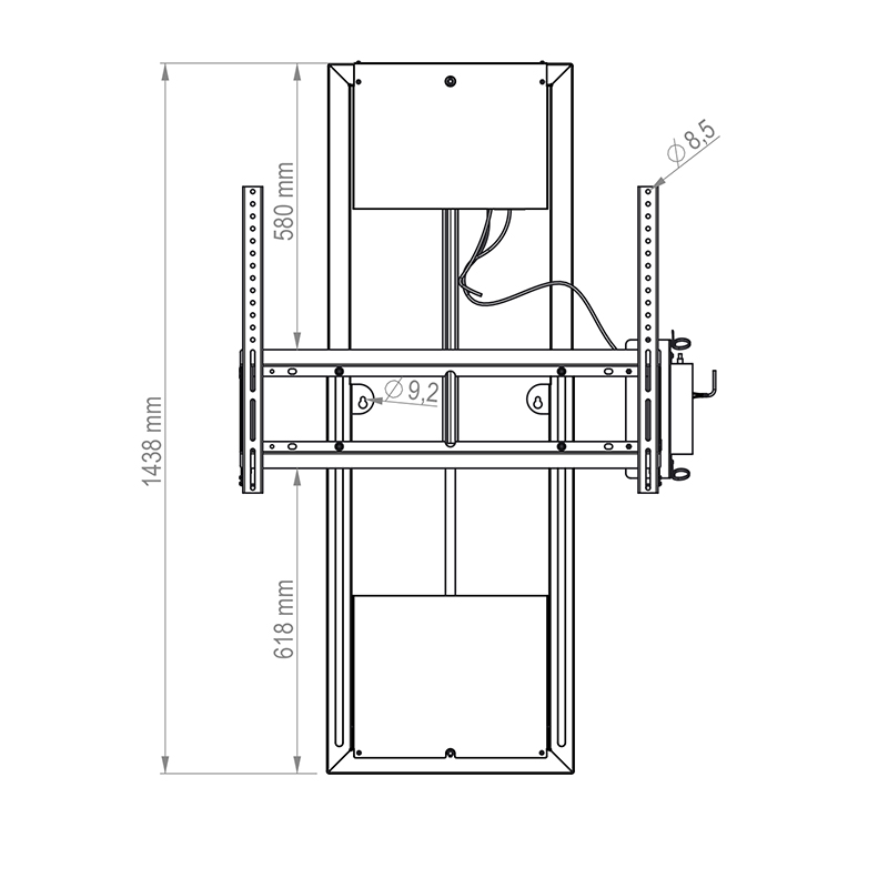 Hagor WH Moto Slim | 42"- 86" motorisch höhenverstellbares Liftsystem zur Wandmontage