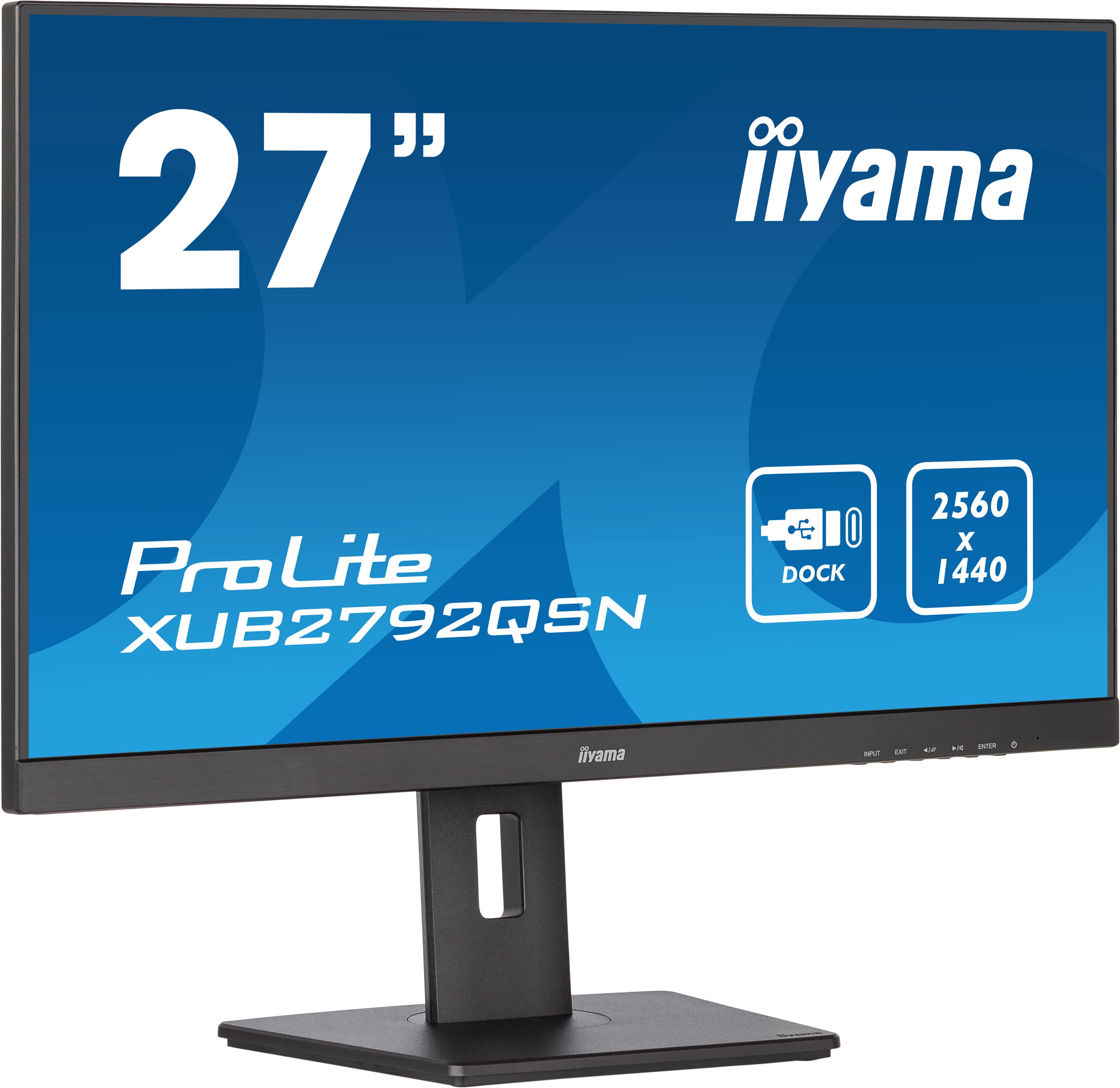 Iiyama ProLite XUB2792QSN-B5 | 27" (68.5 cm) | Monitor mit IPS-Panel, WQHD-Auflösung, USB-C Dock