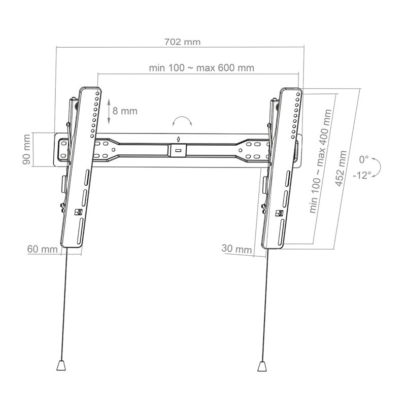 HAGOR BL Superslim Tilt 600| 55" - 75"