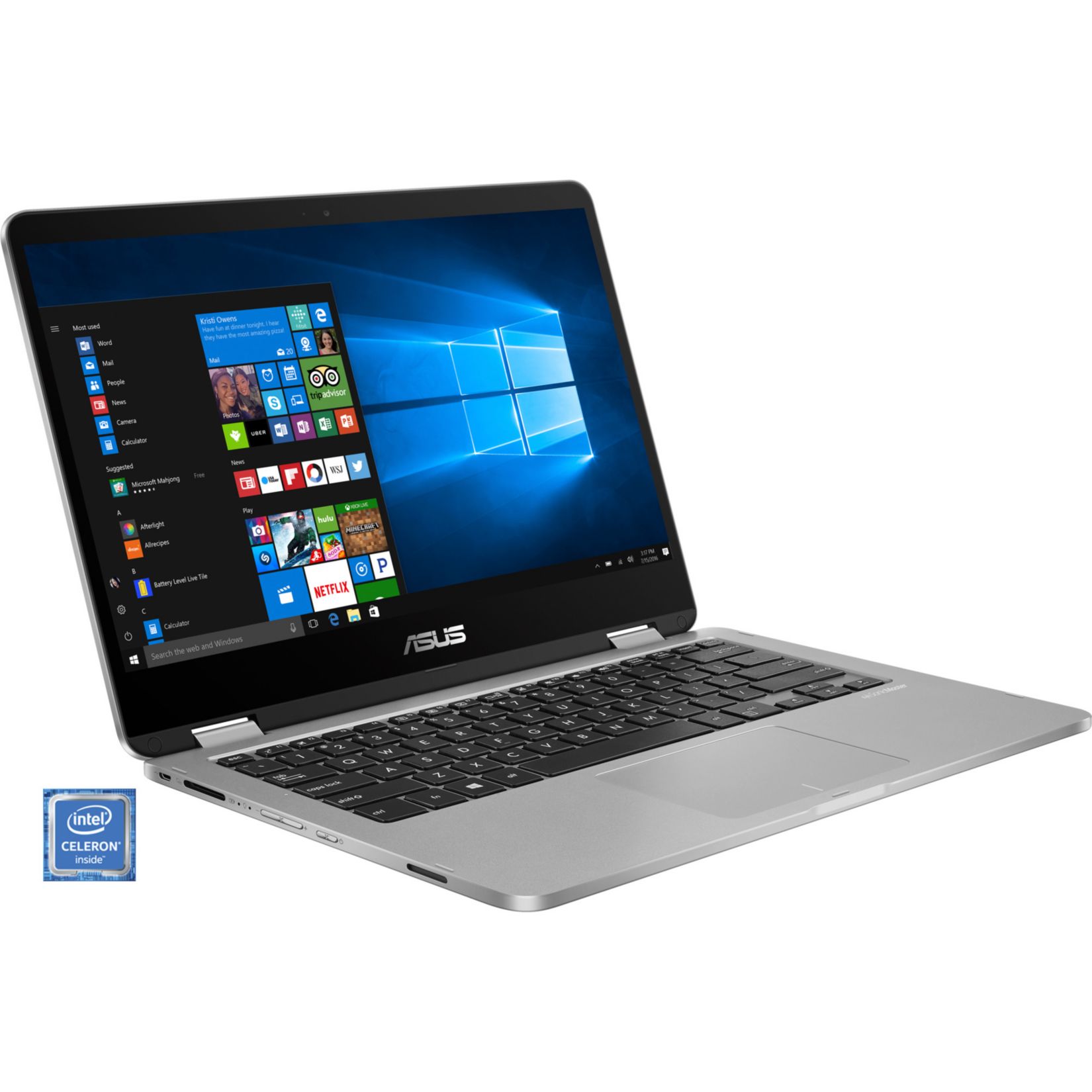 ASUS VivoBook Flip 14 | 14" HD Ready | Intel Celeron N4020 | 4GB RAM | 128GB eMMC | Windows 10 Pro Education | Convertible Notebook | ASUS SMART KIT