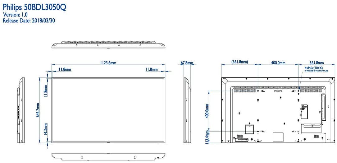 Philips 50"/127cm UHD 50BDL3050Q/00 Q-Line Display