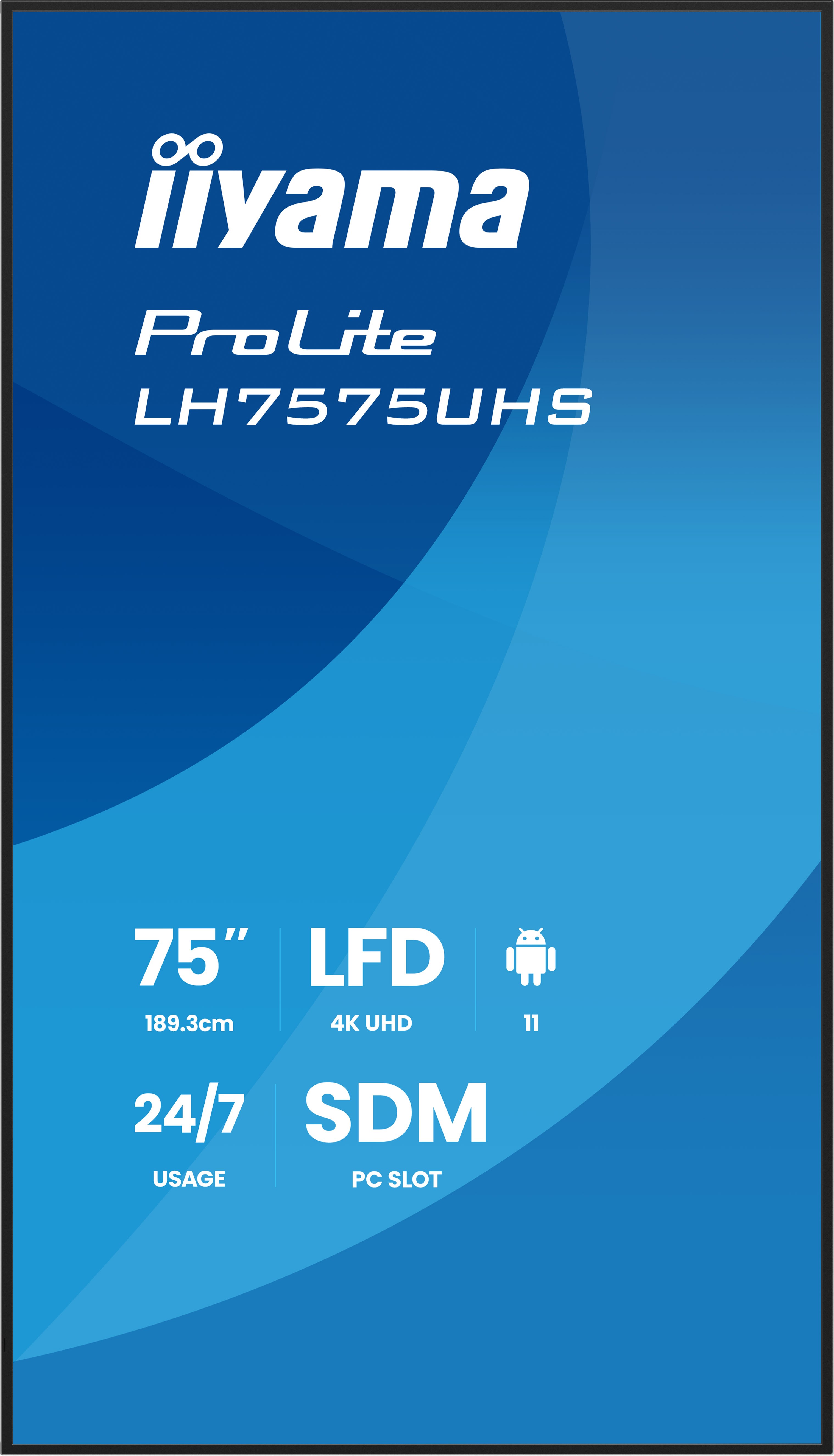 Iiyama ProLite LH7575UHS-B2AG | 75" 4K UHD Allround-Digital Signage Display mit Android 11 & 24/7 Betrieb