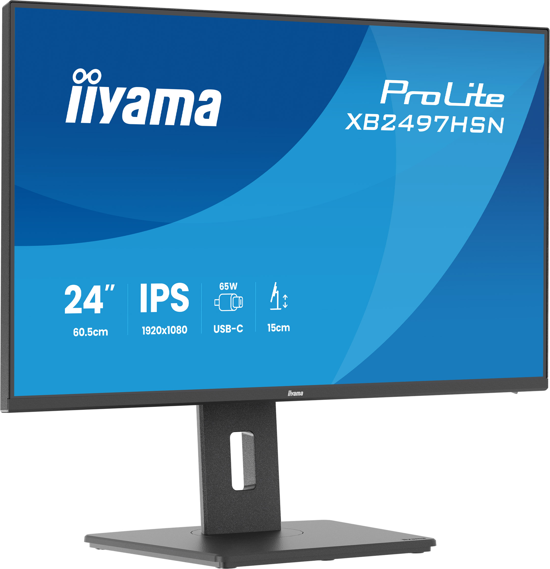 iiyama ProLite XB2497HSN-B1 | 24" IPS Monitor Full HD 100Hz USB-C Docking LAN ergonomisch