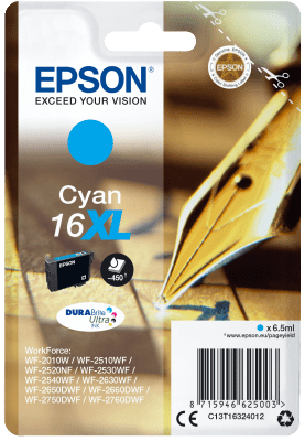 Tinte Epson 16XL C13T16324012 450 Seiten Cyan