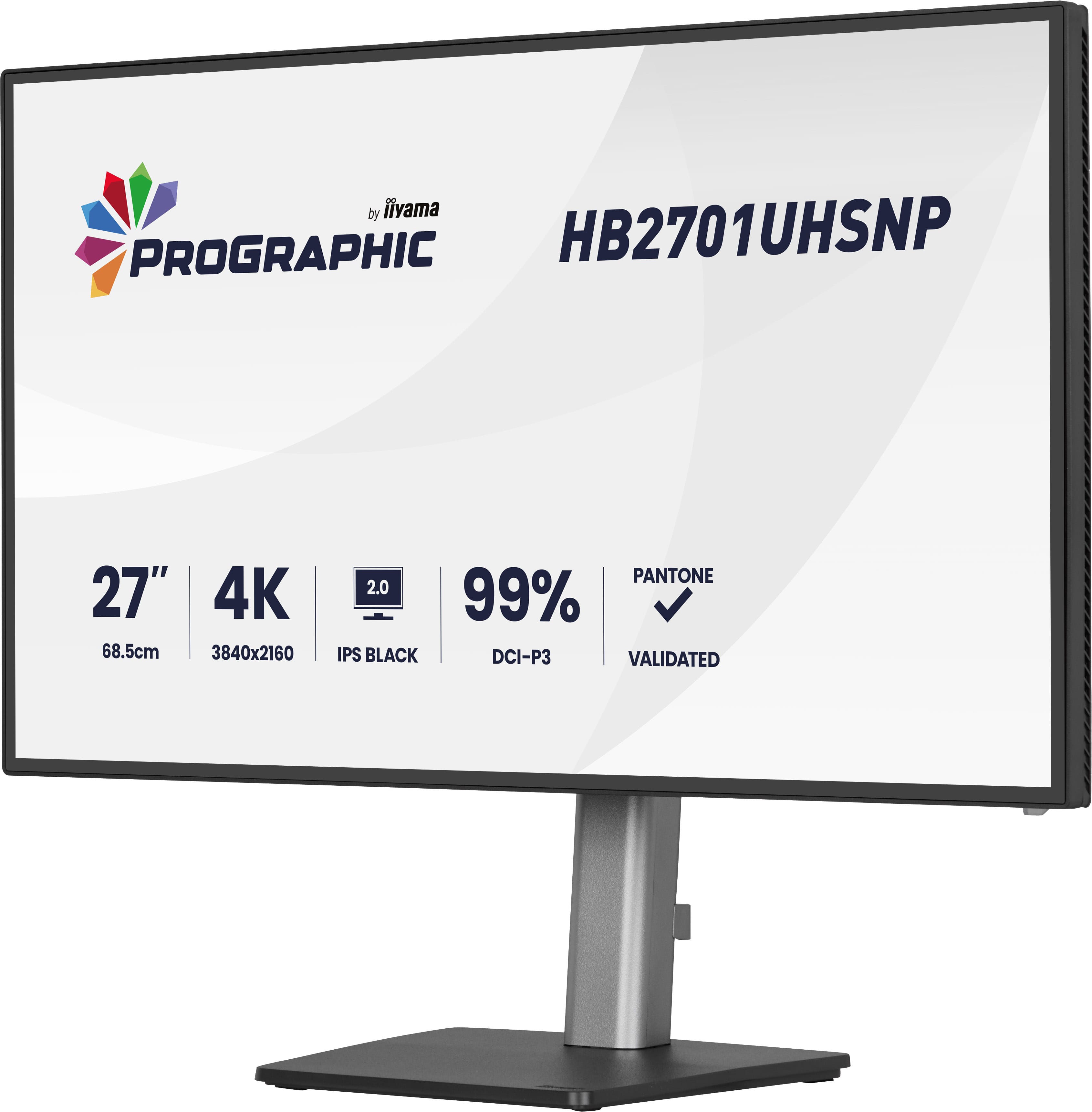 Iiyama ProGraphic HB2701UHSNP-B1 | 27" 4K Kreativmonitor – maximale Farbtreue, IPS Black 2.0, USB-C & KVM
