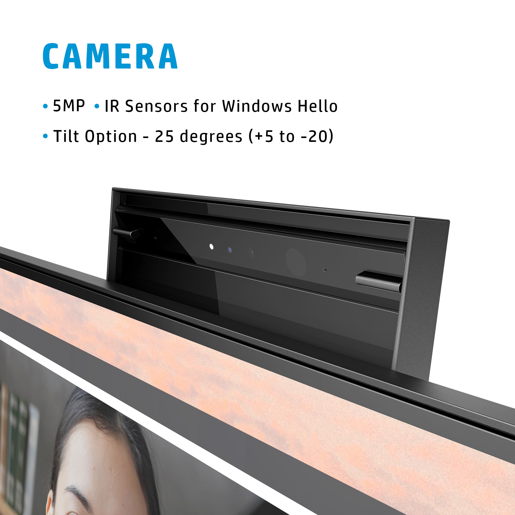 HP E24mv G4 60,45 cm (23,8" ) FHD-Monitor mit Speaker & IR-Webcam