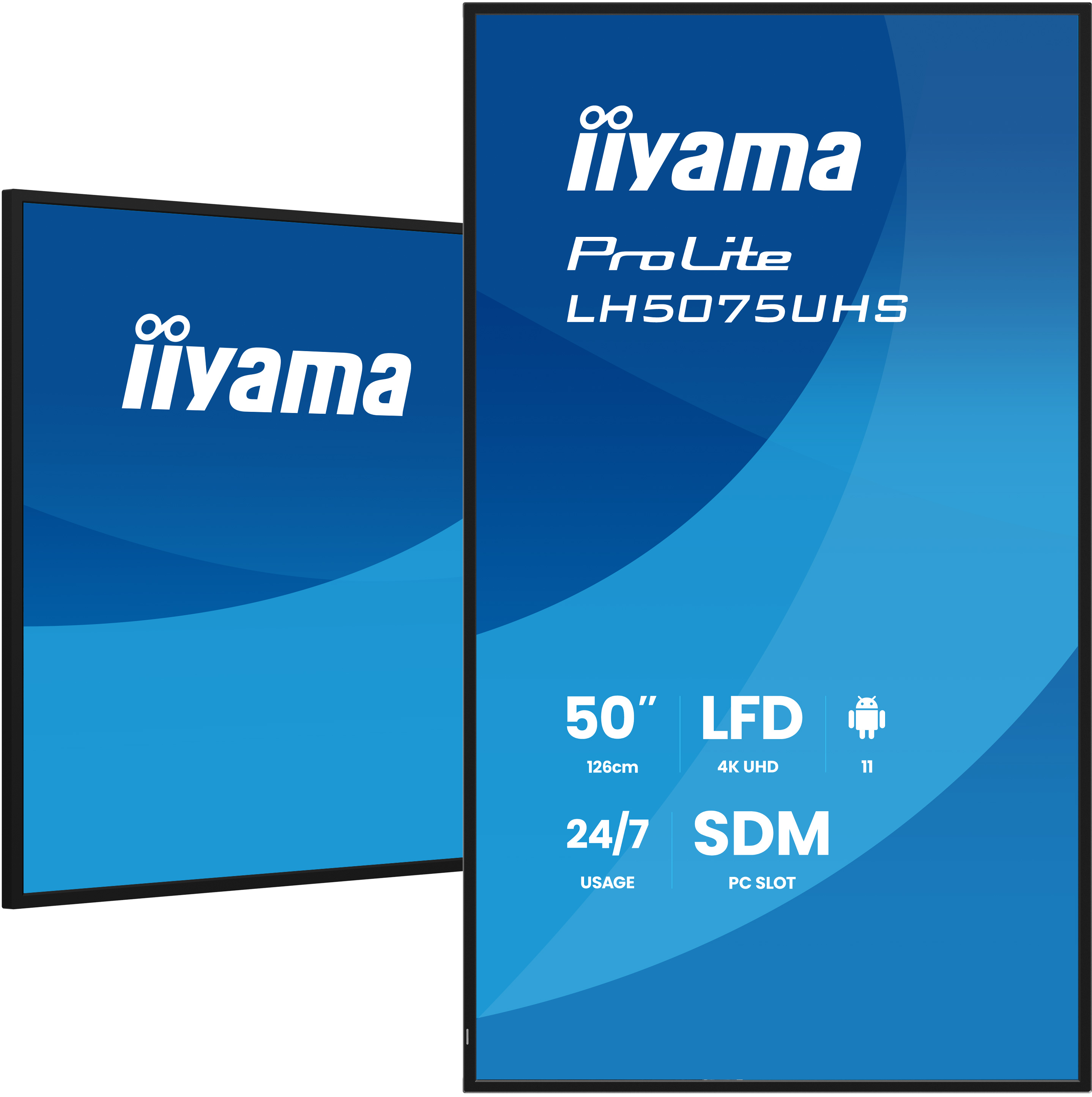 Iiyama ProLite LH5075UHS-B2AG | 50" 4K Werbedisplay – 500 cd/m², Android, 24/7, SDM-Slot