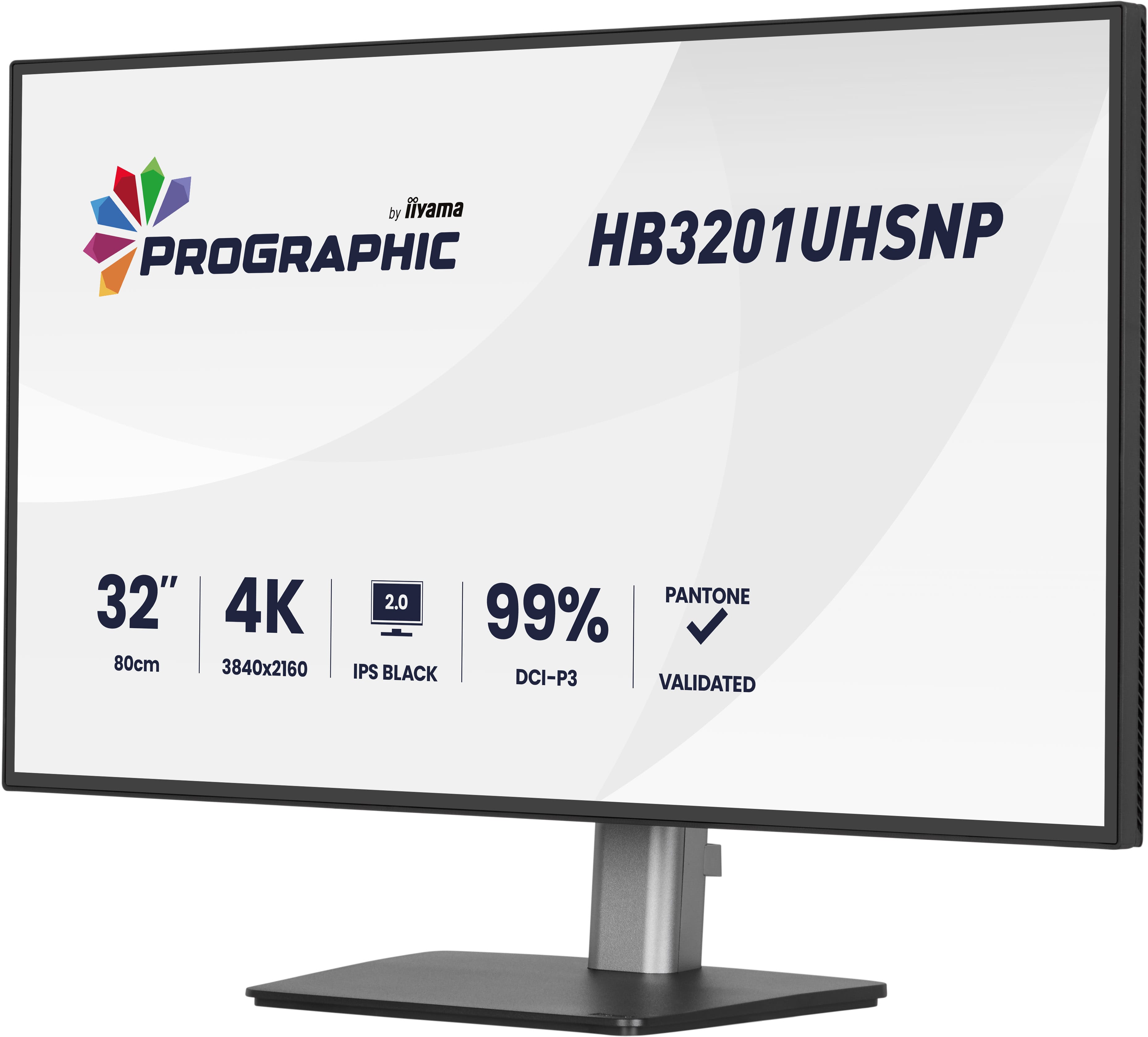Iiyama ProGraphic HB3201UHSNP-B1 | 32" 4K Kreativmonitor – maximale Farbtreue, IPS Black 2.0, USB-C & KVM